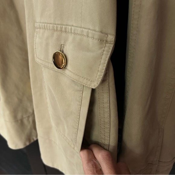 Vintage Y2K Style Juicy Couture Women's Tan Short Trench Coat Jacket Size Medium - Picture 11 of 16